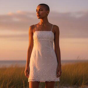 Scott McClintock Vintage Floral Lace White Dress 90’s Y2K fairy babydoll